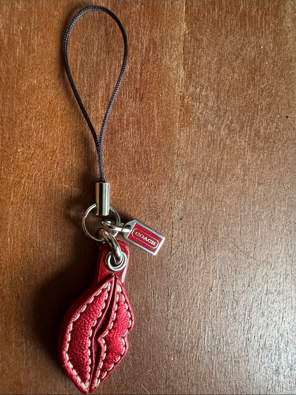 Coach Red Lip Charm Strap